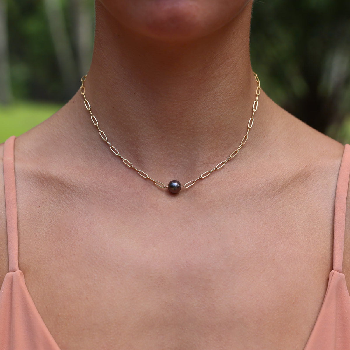 【TommassiniJewelry】Paperclip Chain Pearlネックレス TommassiniJewelry】Paperclip Chain Pearlネックレス
