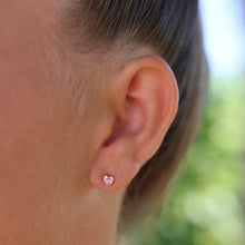 Load image into Gallery viewer, Baby Heart Studs 14kt Gold
