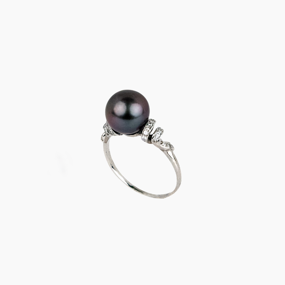 Spiral Tahitian Pearl Ring