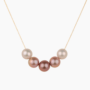 Ombre Pink Bali Pearl Necklace