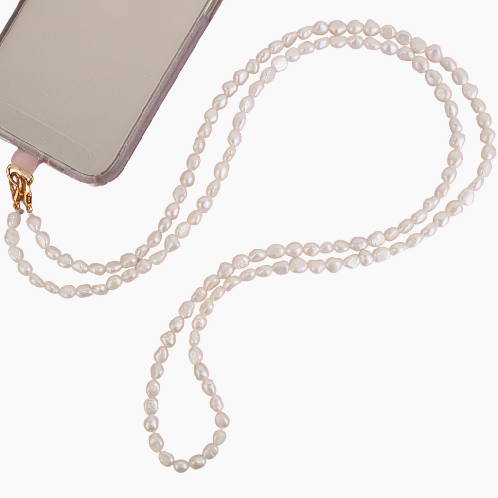 Luxury Natural White Keshi Pearl Phone Strap – MishaHawaii