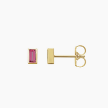 Load image into Gallery viewer, Pink Tourmaline Baguette Stud