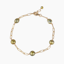 Load image into Gallery viewer, Kamala Pistachio Keshi Pearl Bracelet