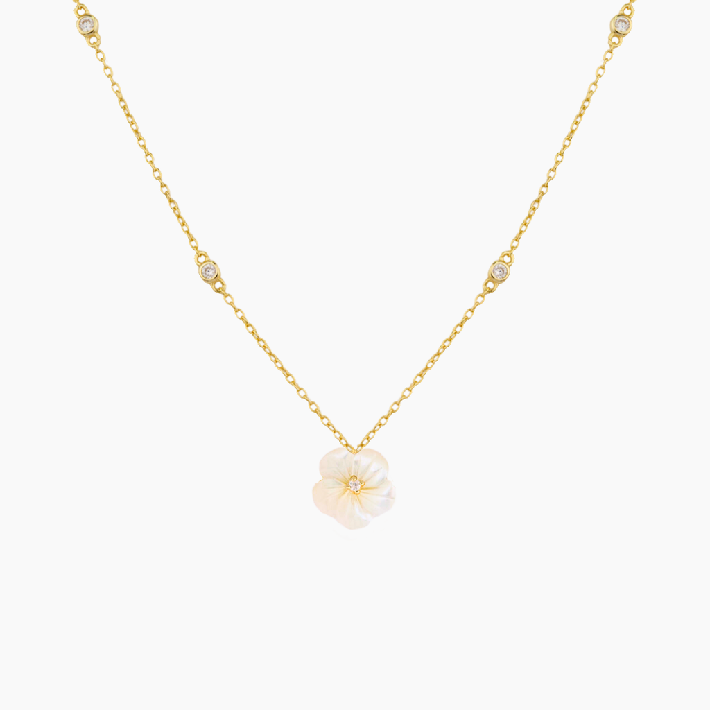 Plumeria Mother of Pearl Necklace, Hawaii | Misha Hawaii – MishaHawaii
