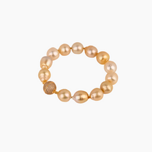 Load image into Gallery viewer, Large Golden South Sea Pearl Knotted Bracelet