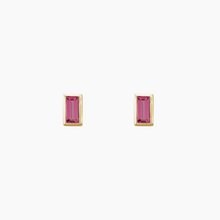 Load image into Gallery viewer, Pink Tourmaline Baguette Stud