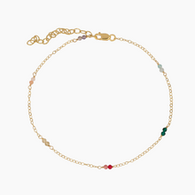 Load image into Gallery viewer, Rainbow Gemstone Anklet