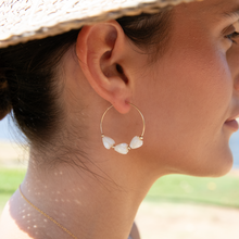 画像をギャラリービューアに読み込む, Flora White Pikake Hoop Earrings