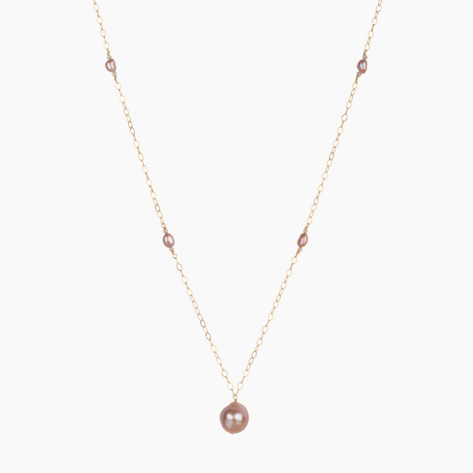 Namaste Pink Metallic Pearl Necklace