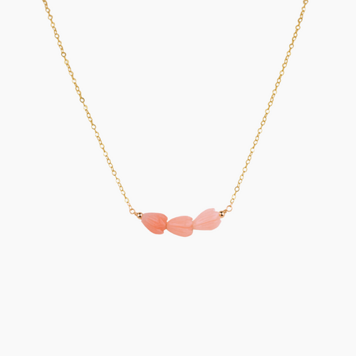 Triple Pink Pikake Necklace