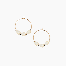 画像をギャラリービューアに読み込む, Flora White Pikake Hoop Earrings
