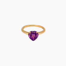 Load image into Gallery viewer, Heart Amethyst Ring