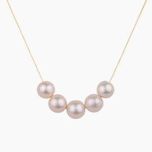 Load image into Gallery viewer, Floating Five White Edison Pearl Necklace
