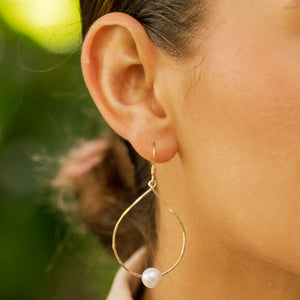 Mini White Pearl Teardrop Earrings