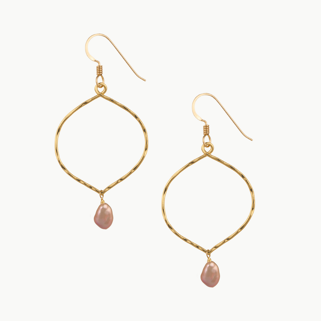 Lotus Pink Keshi Pearl Earrings made in Hawaii – MishaHawaii