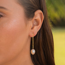 Load image into Gallery viewer, Pink Pearl Paperclip Stud Earrings