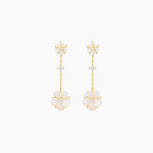 Load image into Gallery viewer, Sage Plumeria Mother of Pearl Earrings