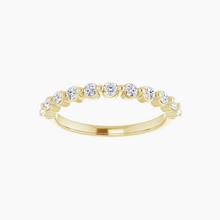 Load image into Gallery viewer, Classic Wedding Band with Diamonds 14kt Yellow Gold