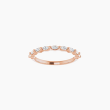 Load image into Gallery viewer, Monarch Marquis Wedding Band with Diamonds 14kt Rose Gold