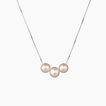 Load image into Gallery viewer, Lorelei Triple White Pearl Floating Necklace