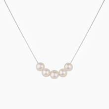 Load image into Gallery viewer, Lucinda Five White Pearl Floating Necklace