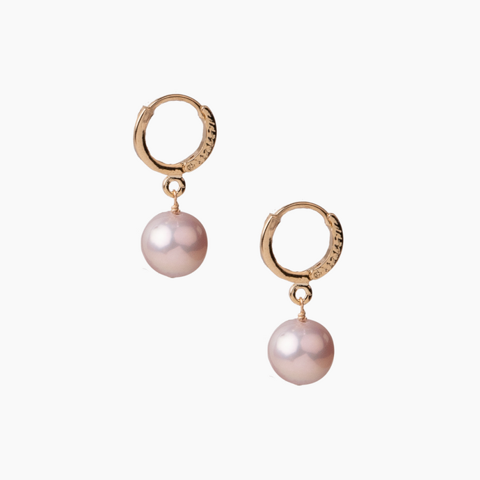 Pink Pearl Huggie Earring