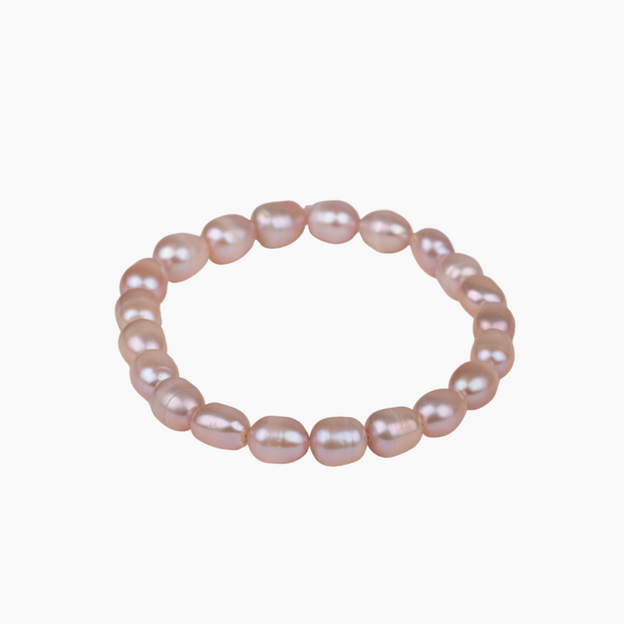 Pink Rice Freshwater Pearl Stretchy Bracelet