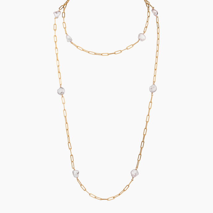 Michelle White Keshi Pearl Necklace