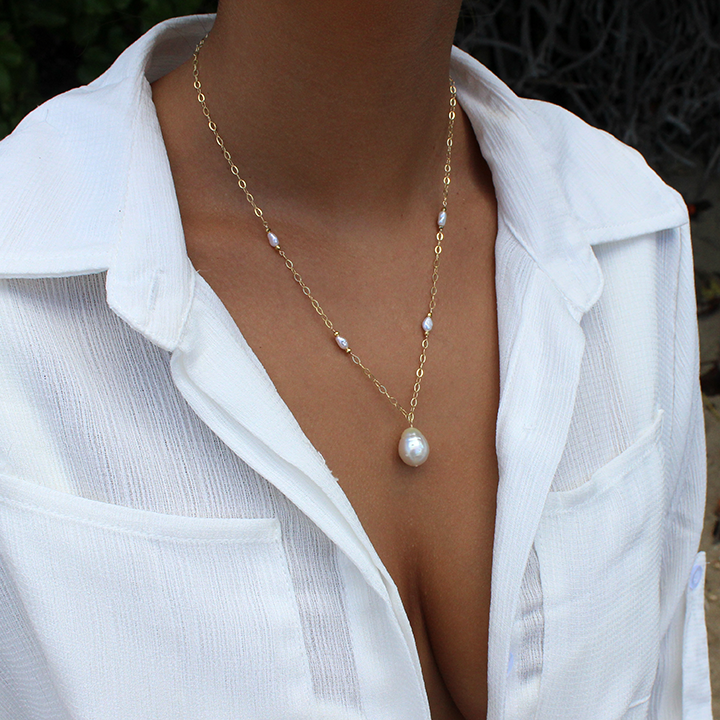 【MIDNIGHT MOMENT】soak bezel pearl necklace ネックレス 日本未入荷 MIDNIGHT MOMENT.(ミッドナイトモーメント
