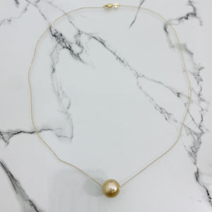 Floating Golden South Sea Pearl Necklace