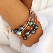 Load image into Gallery viewer, Double Tahitian Pearl Bangle