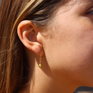 Pistachio Pearl Paperclip Stud Earrings