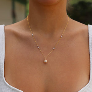 Petite Noel Pink Pearl Necklace