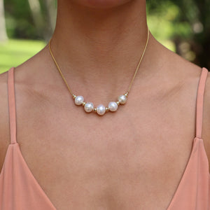 Royal White Golden Pearl Necklace