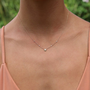 Diamond Tiny Sunrise Shell Necklace