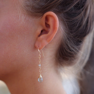 Aquamarine Teardrop Gemstone Earrings