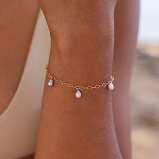 Ombré Pink Keshi Pearl Charm Bracelet