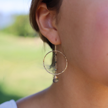 Load image into Gallery viewer, Mariko Labradorite Hoop Earrings