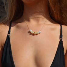 Load image into Gallery viewer, Ombre Golden Bali Pearl Necklace 14kt Gold Filled