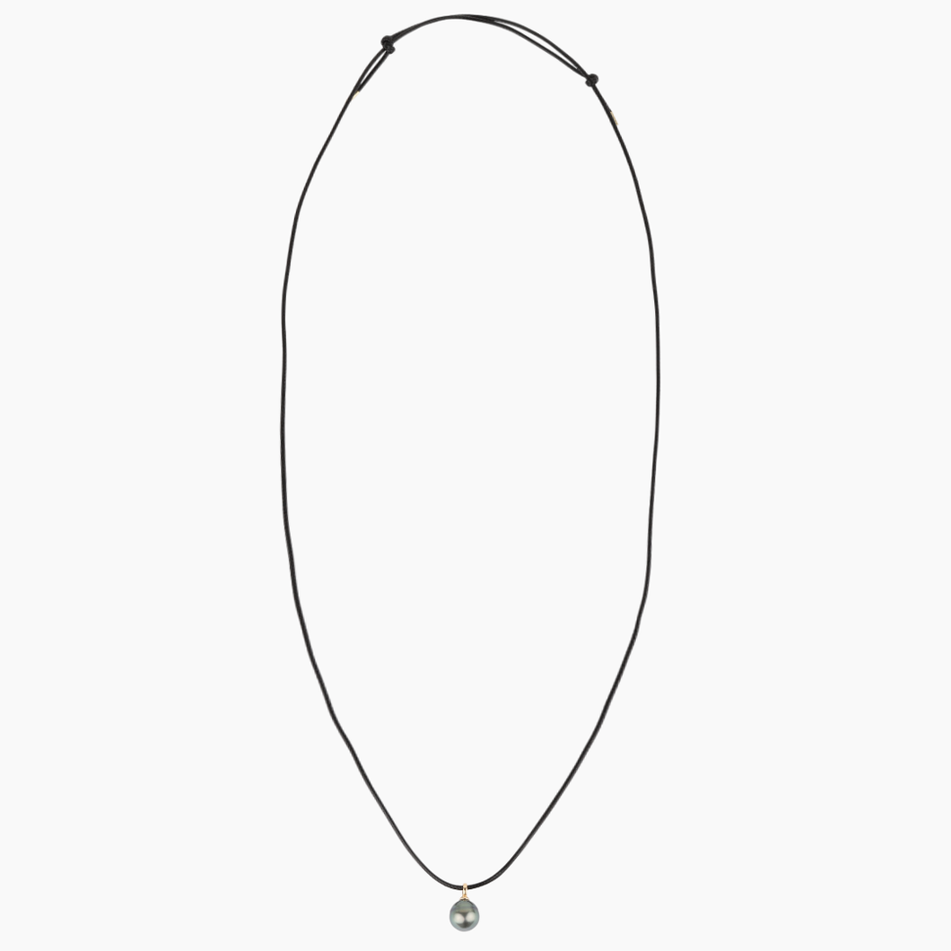Bond Cord Tahitian Pearl Leather Necklace
