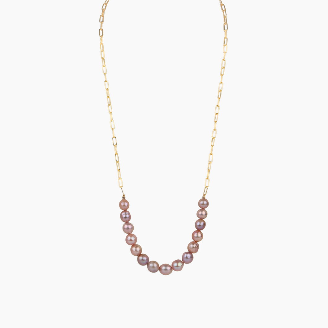 Ocean Pink Pearl Necklace