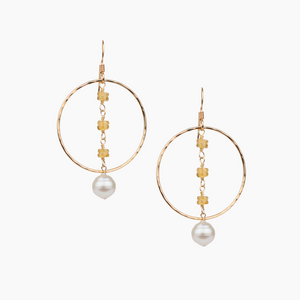 Mariko Citrine Pearl Earrings