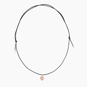 Bond Leather Pink Pearl Necklace