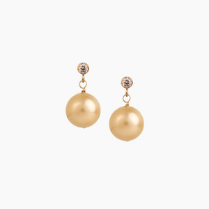 Naomi Golden South Sea Drop Studs