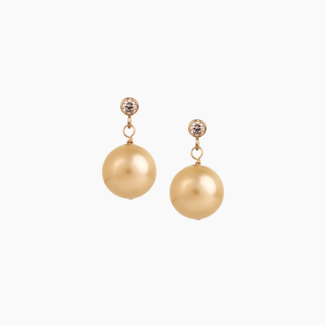 Naomi Golden South Sea Drop Studs