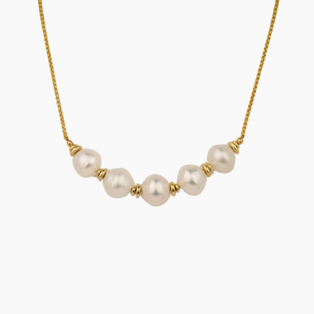 ロイヤルホワイトゴールデンパールネックレス – MishaHawaii