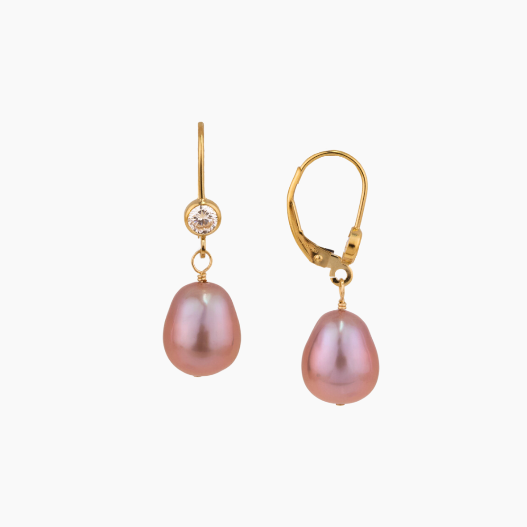 Lohe Pink Metallic Pearl Earring
