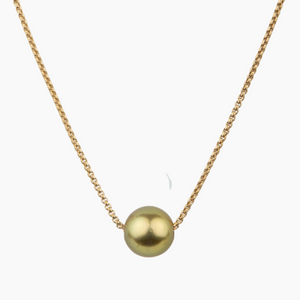 Allison Floating Pistachio Pearl Necklace