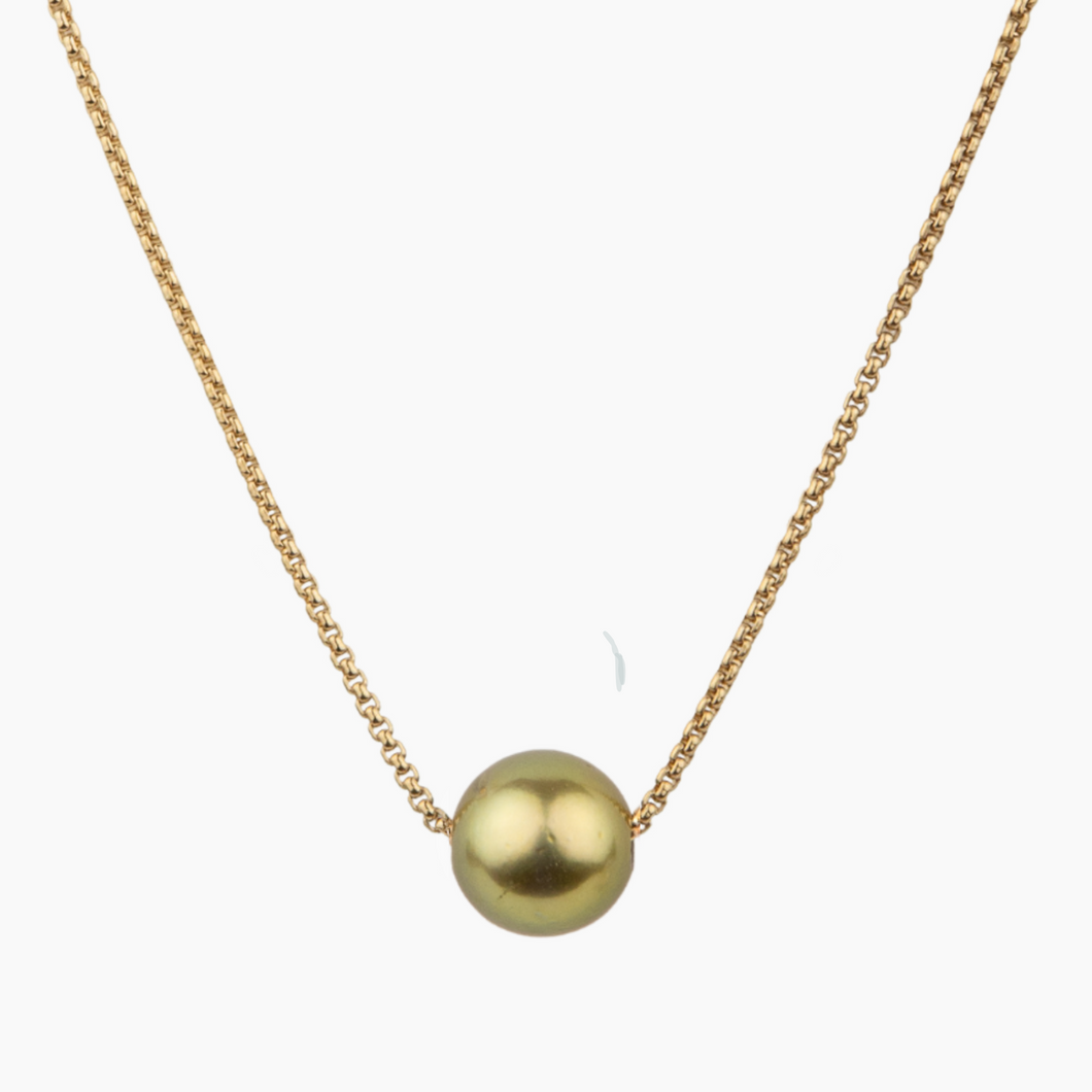 Allison Floating Pistachio Pearl Necklace