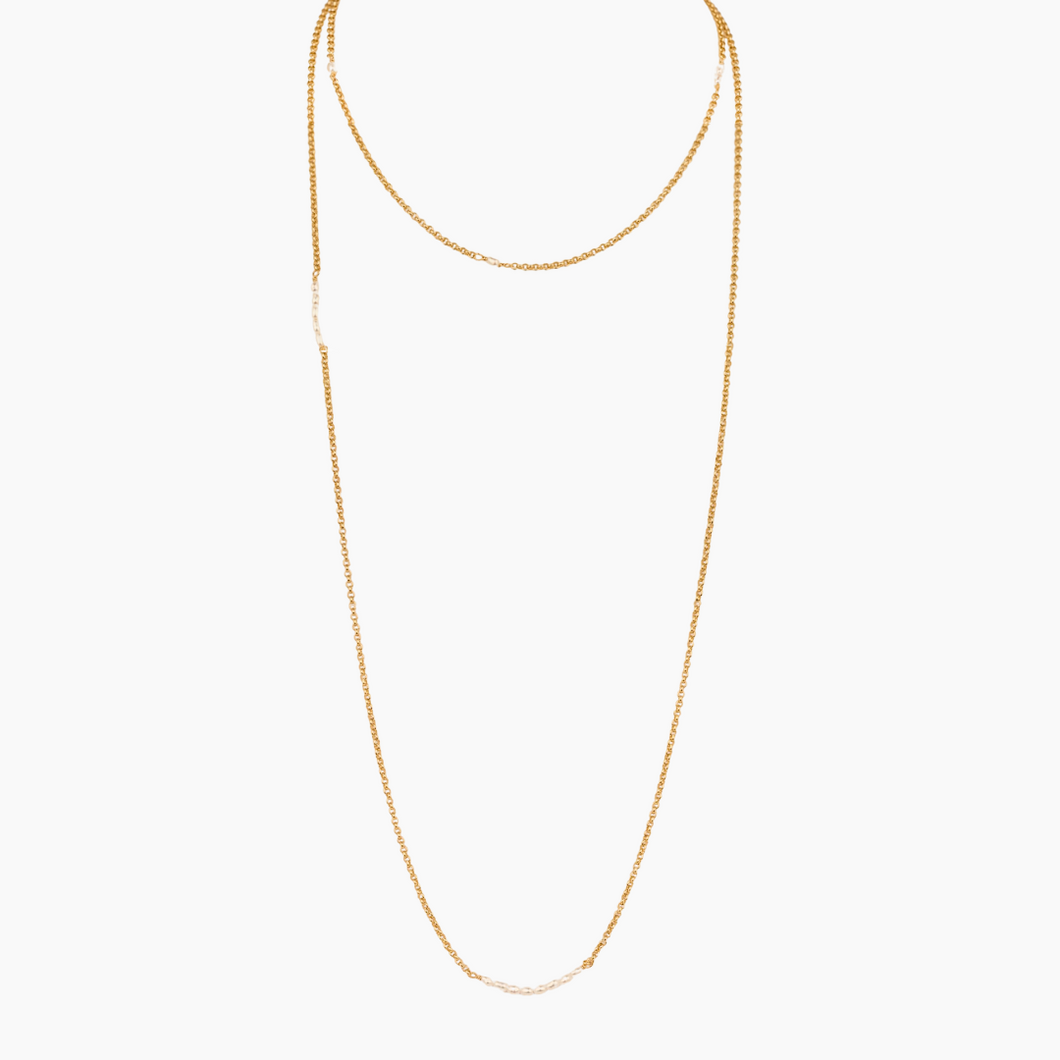 Golden Ratio White Keshi Pearl Necklace